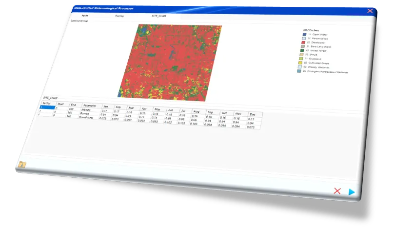 DMP land-cover and AERSURFACE surface characteristics